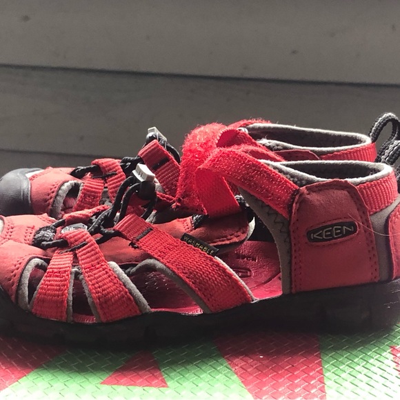 KEEN Toddler Seacamp II CNX Racing Red/Gargoyle 1014470 Water Shoes Size 13 - Picture 8 of 11